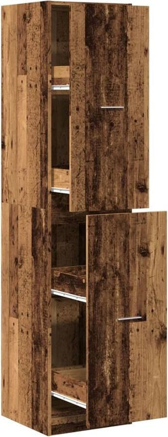 VidaXL Apothekerskast 40x41x174 5 cm bewerkt hout oud houtkleurig
