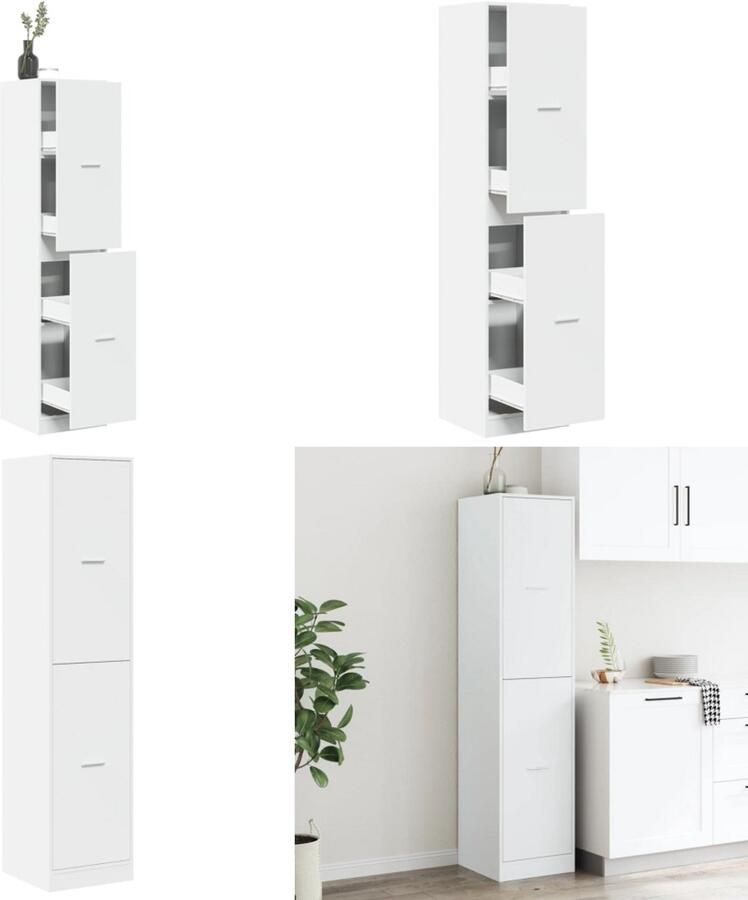 VidaXL Apothekerskast 40x41x174 5 cm bewerkt hout wit Apothekerskast Apothekerskasten Apothekerskast Keuken Apotheekkast