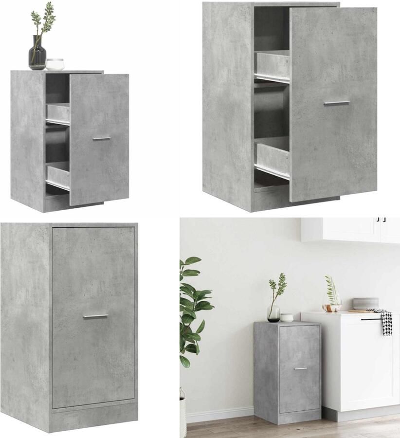 VidaXL Apothekerskast 40x41x77 5 cm bewerkt hout betongrijs Apothekerskast Apothekerskasten Apothekerskast Keuken Apotheekkast
