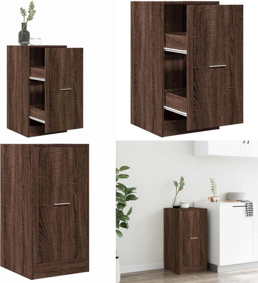 VidaXL Apothekerskast 40x41x77 5 cm bewerkt hout bruin eikenkleurig Apothekerskast Apothekerskasten Apothekerskast Keuken Apotheekkast