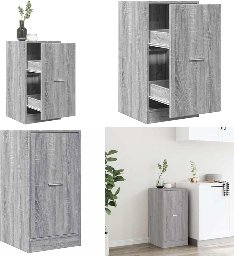 VidaXL Apothekerskast 40x41x77 5 cm bewerkt hout grijs sonoma eiken Apothekerskast Apothekerskasten Apothekerskast Keuken Apotheekkast