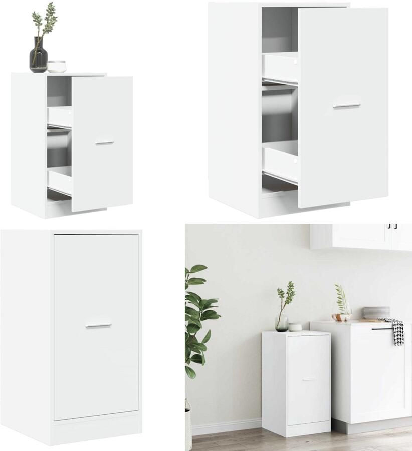 VidaXL Apothekerskast 40x41x77 5 cm bewerkt hout wit Apothekerskast Apothekerskasten Apothekerskast Keuken Apotheekkast