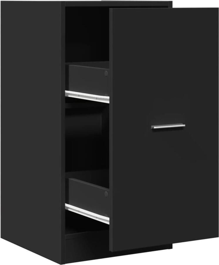 VidaXL Apothekerskast 40x41x77 5 cm bewerkt hout zwart