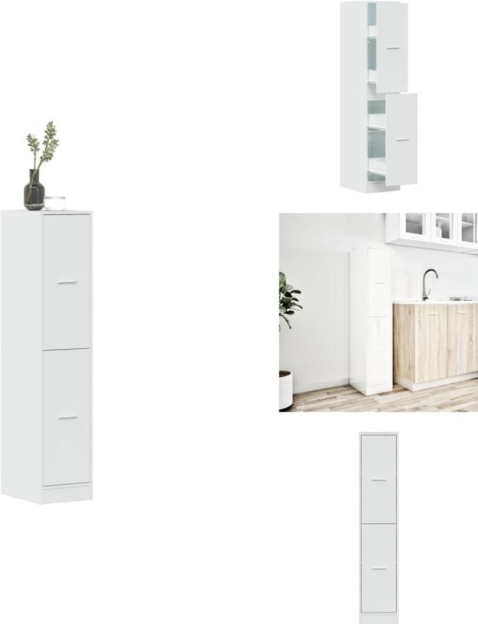 VidaXL Apothekerskast Apothekerskasten Apothekerskast Keuken Apotheekkast Apothekerskast 30x41x144 5 cm bewerkt hout hoogglans wit