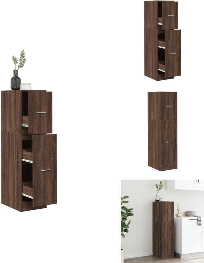 VidaXL Apothekerskast Apothekerskasten Apothekerskast Keuken Apotheekkast Apothekerskast 30x41x118 cm bewerkt hout bruin eikenkleurig