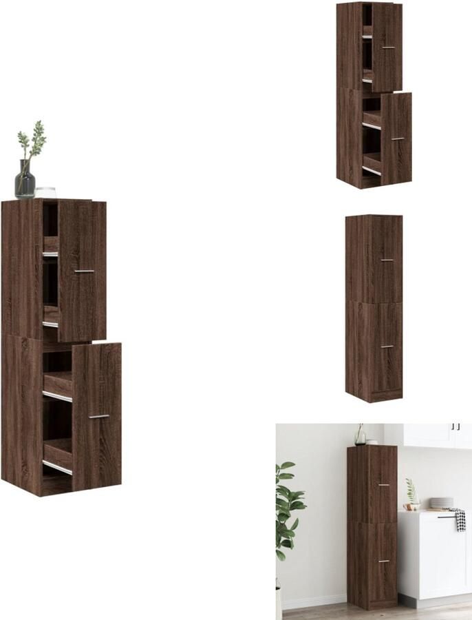 VidaXL Apothekerskast Apothekerskasten Apothekerskast Keuken Apotheekkast Apothekerskast 30x41x144 5 cm bewerkt hout bruin eikenkleurig