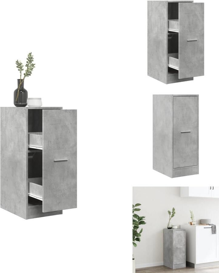 VidaXL Apothekerskast Apothekerskasten Apothekerskast Keuken Apotheekkast Apothekerskast 30x41x77 5 cm bewerkt hout betongrijs