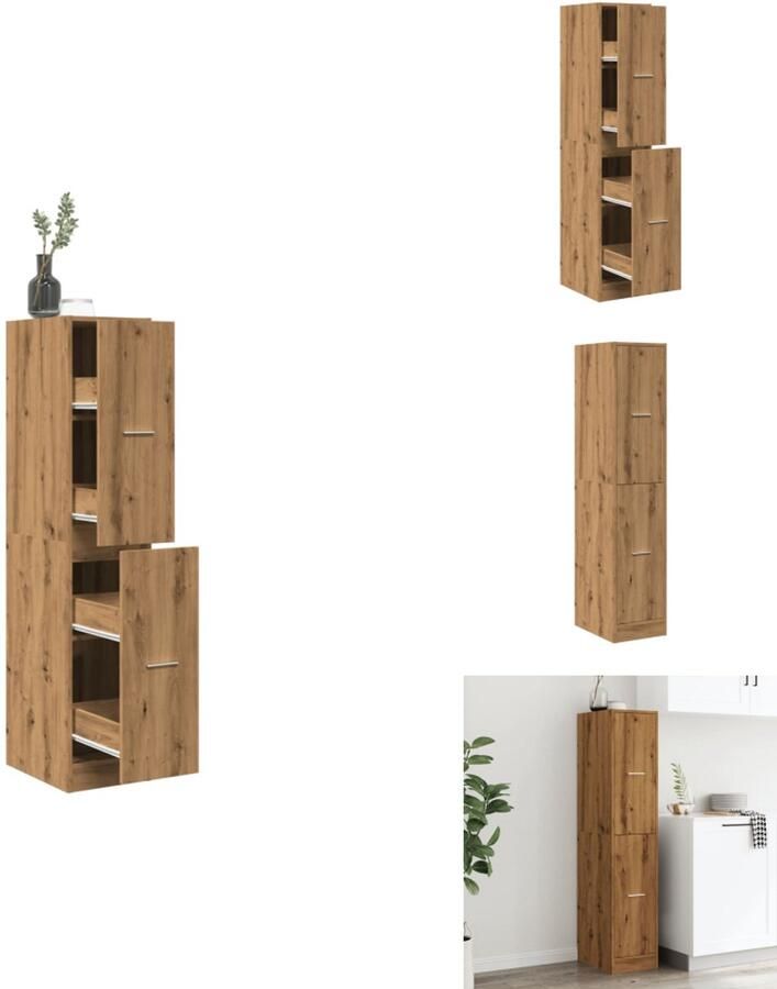 VidaXL Apothekerskast Apothekerskasten Apothekerskast Keuken Apotheekkast Apothekerskast 30x41x144 5 cm bewerkt hout artisanaal eiken