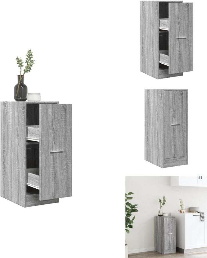 VidaXL Apothekerskast Apothekerskasten Apothekerskast Keuken Apotheekkast Apothekerskast 30x41x77 5 cm bewerkt hout grijs sonoma eiken