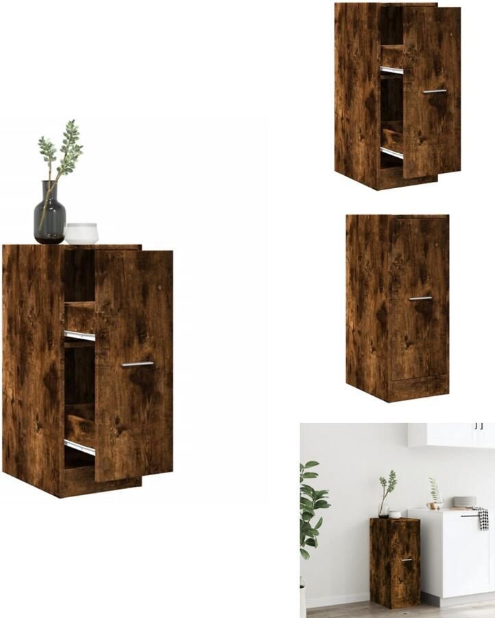 VidaXL Apothekerskast Apothekerskasten Apothekerskast Keuken Apotheekkast Apothekerskast 30x41x77 5 cm bewerkt hout gerookt eikenkleurig