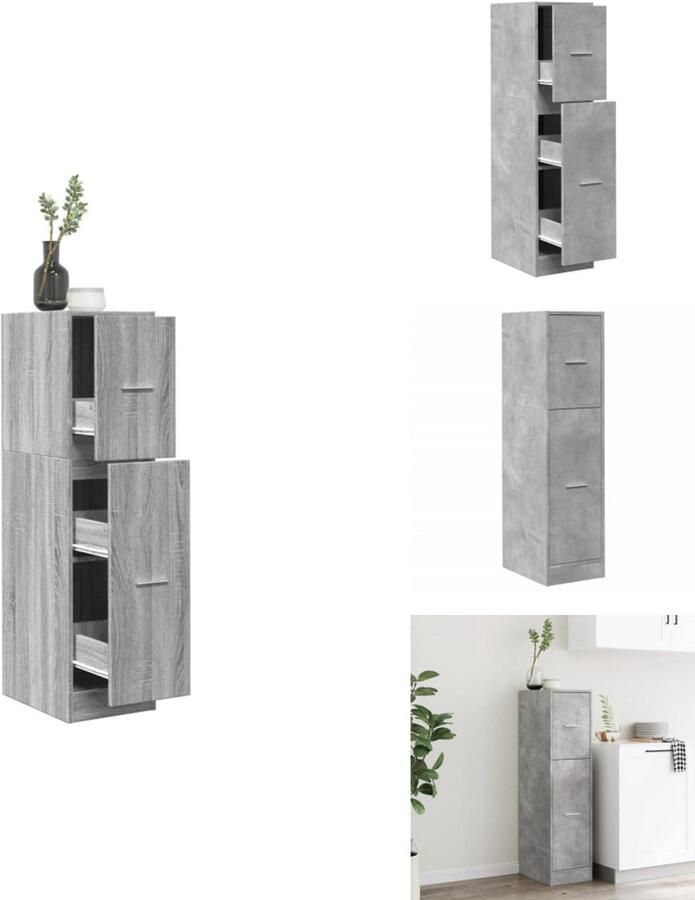 VidaXL Apothekerskast Apothekerskasten Apothekerskast Keuken Apotheekkast Apothekerskast 30x41x118 cm bewerkt hout betongrijs