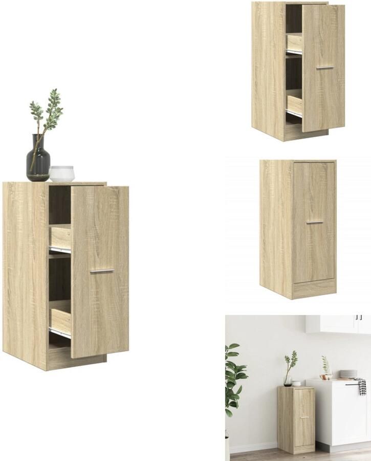 VidaXL Apothekerskast Apothekerskasten Apothekerskast Keuken Apotheekkast Apothekerskast 30x41x77 5 cm bewerkt hout sonoma eikenkleurig