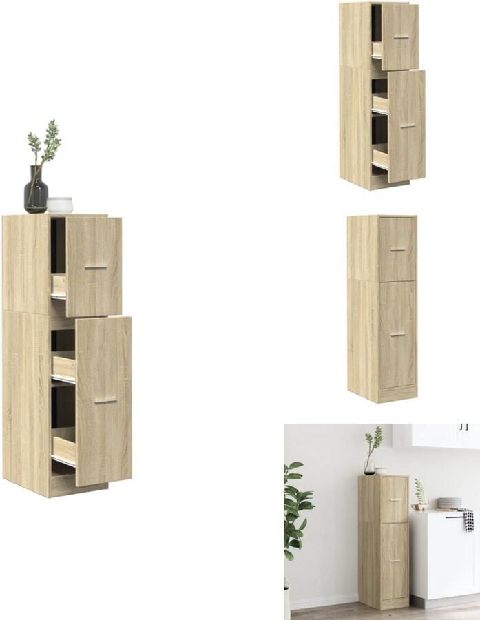 VidaXL Apothekerskast Apothekerskasten Apothekerskast Keuken Apotheekkast Apothekerskast 30x41x118 cm bewerkt hout sonoma eikenkleurig