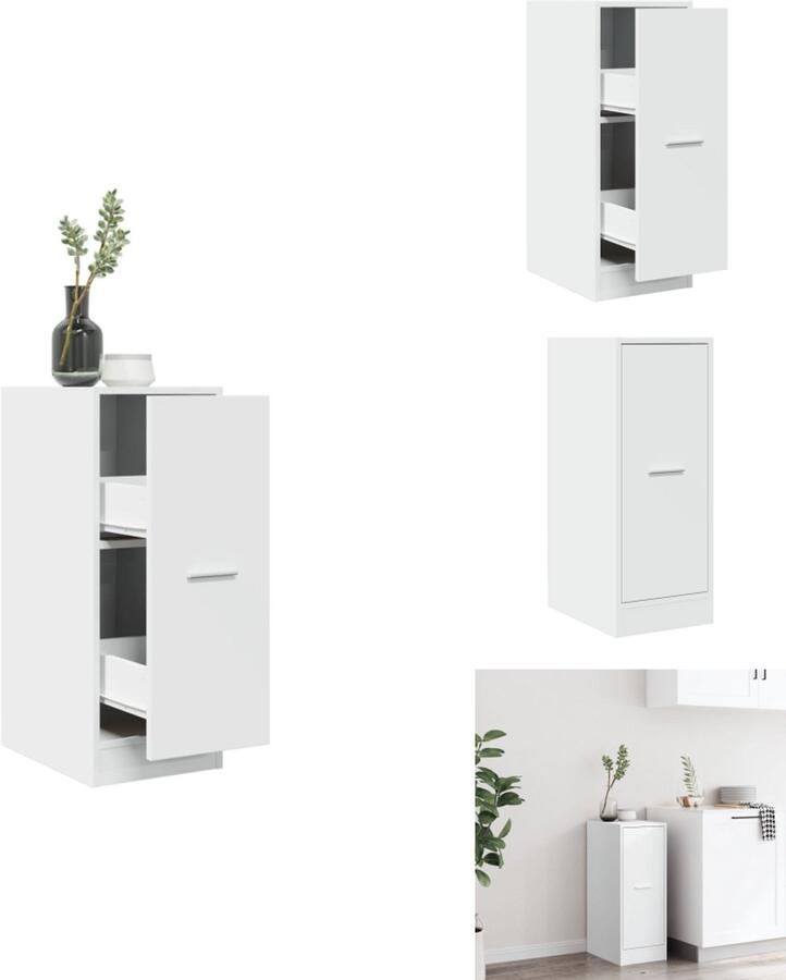 VidaXL Apothekerskast Apothekerskasten Apothekerskast Keuken Apotheekkast Apothekerskast 30x41x77 5 cm bewerkt hout wit
