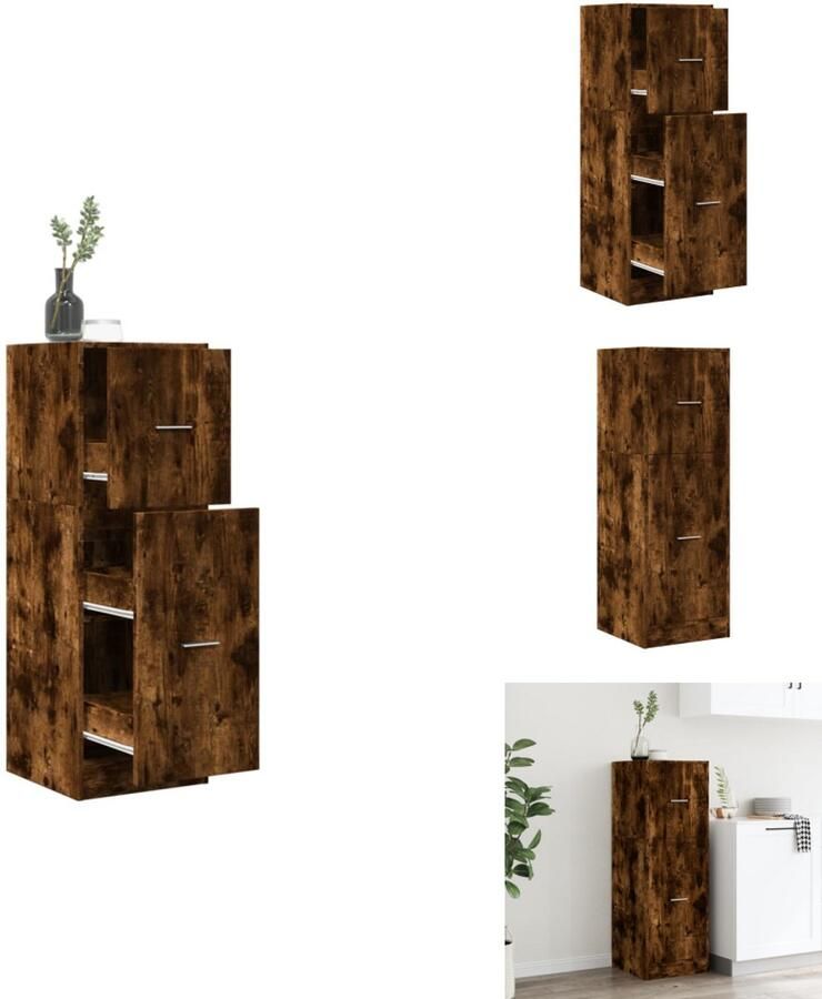 VidaXL Apothekerskast Apothekerskasten Apothekerskast Keuken Apotheekkast Apothekerskast 40x41x118 cm bewerkt hout gerookt eikenkleurig