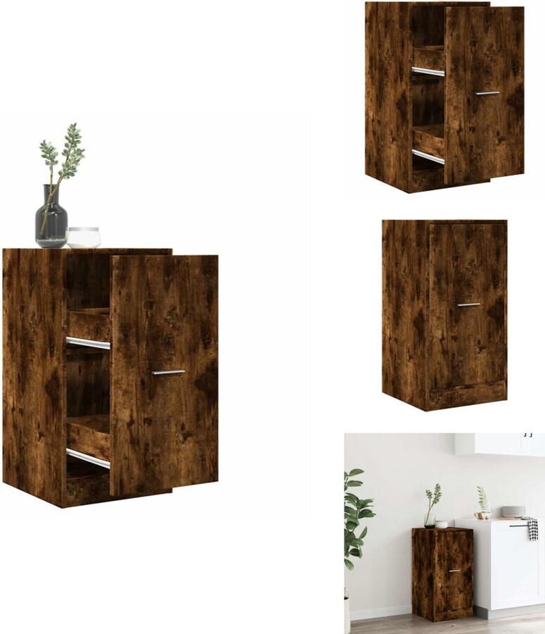 VidaXL Apothekerskast Apothekerskasten Apothekerskast Keuken Apotheekkast Apothekerskast 40x41x77 5 cm bewerkt hout gerookt eikenkleurig