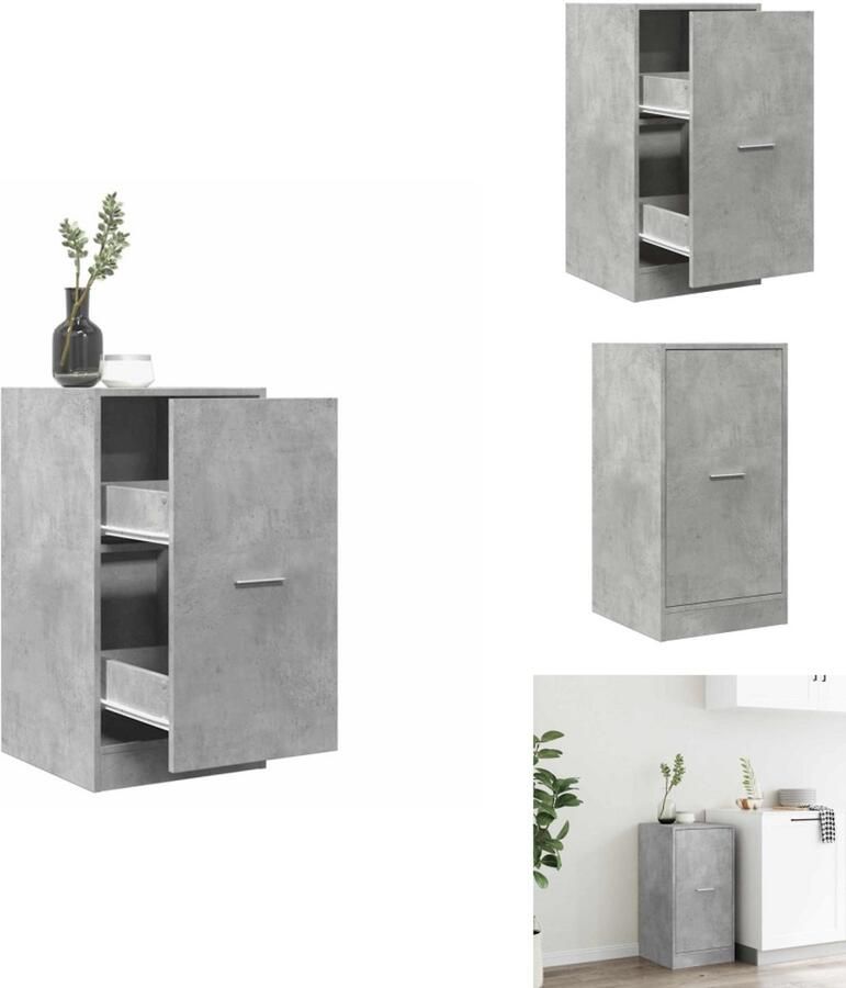 VidaXL Apothekerskast Apothekerskasten Apothekerskast Keuken Apotheekkast Apothekerskast 40x41x77 5 cm bewerkt hout betongrijs