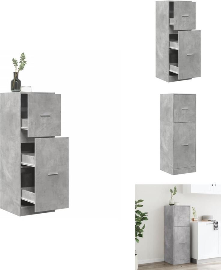 VidaXL Apothekerskast Apothekerskasten Apothekerskast Keuken Apotheekkast Apothekerskast 40x41x118 cm bewerkt hout betongrijs