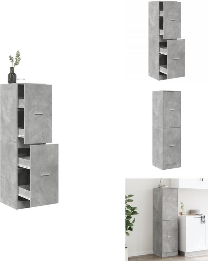 VidaXL Apothekerskast Apothekerskasten Apothekerskast Keuken Apotheekkast Apothekerskast 40x41x144 5 cm bewerkt hout betongrijs