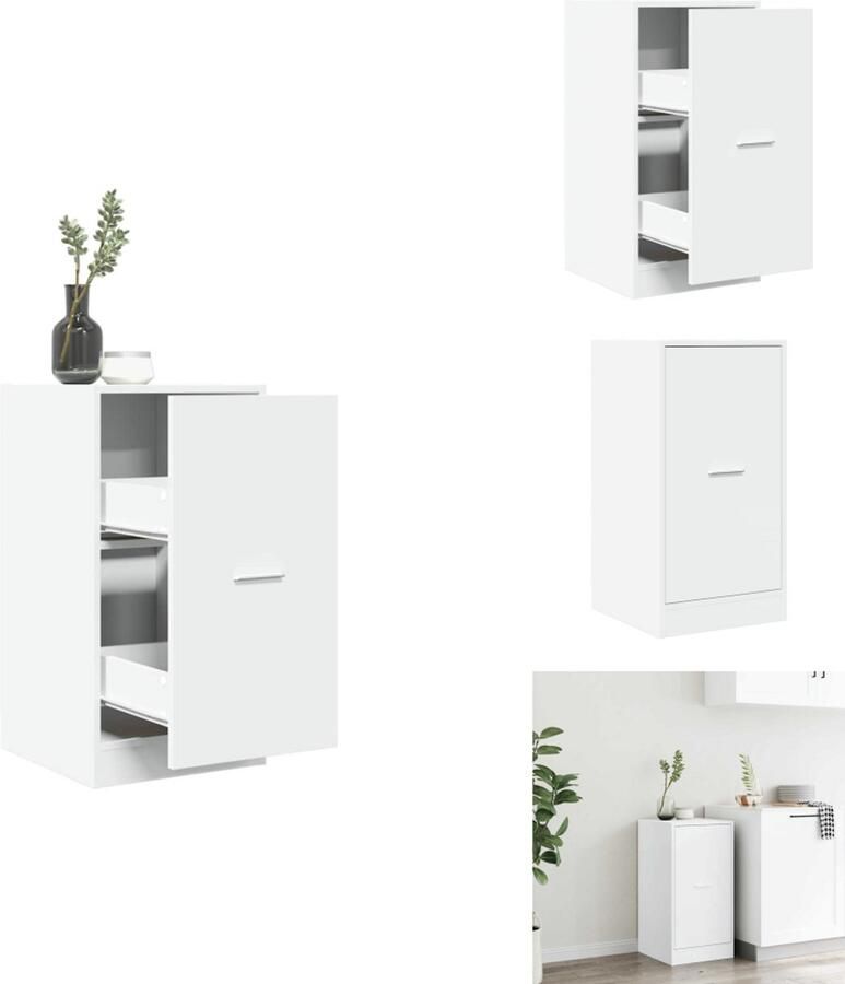 VidaXL Apothekerskast Apothekerskasten Apothekerskast Keuken Apotheekkast Apothekerskast 40x41x77 5 cm bewerkt hout wit