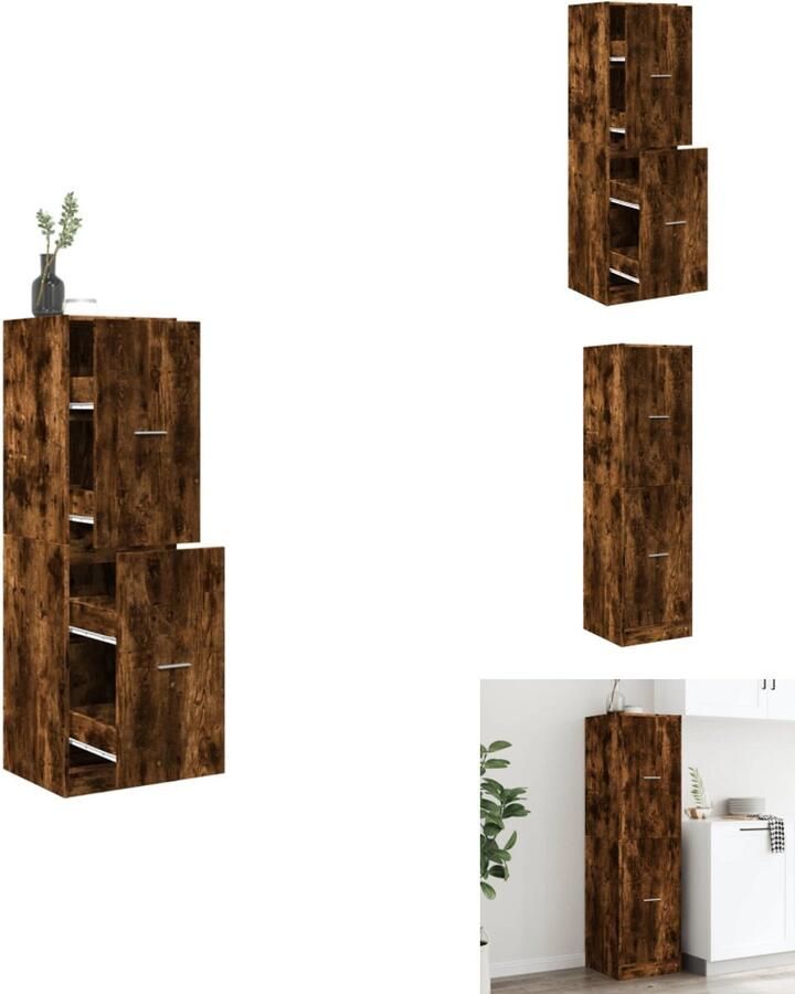 VidaXL Apothekerskast Apothekerskasten Apothekerskast Keuken Apotheekkast Apothekerskast 40x41x144 5 cm bewerkt hout gerookt eikenkleurig
