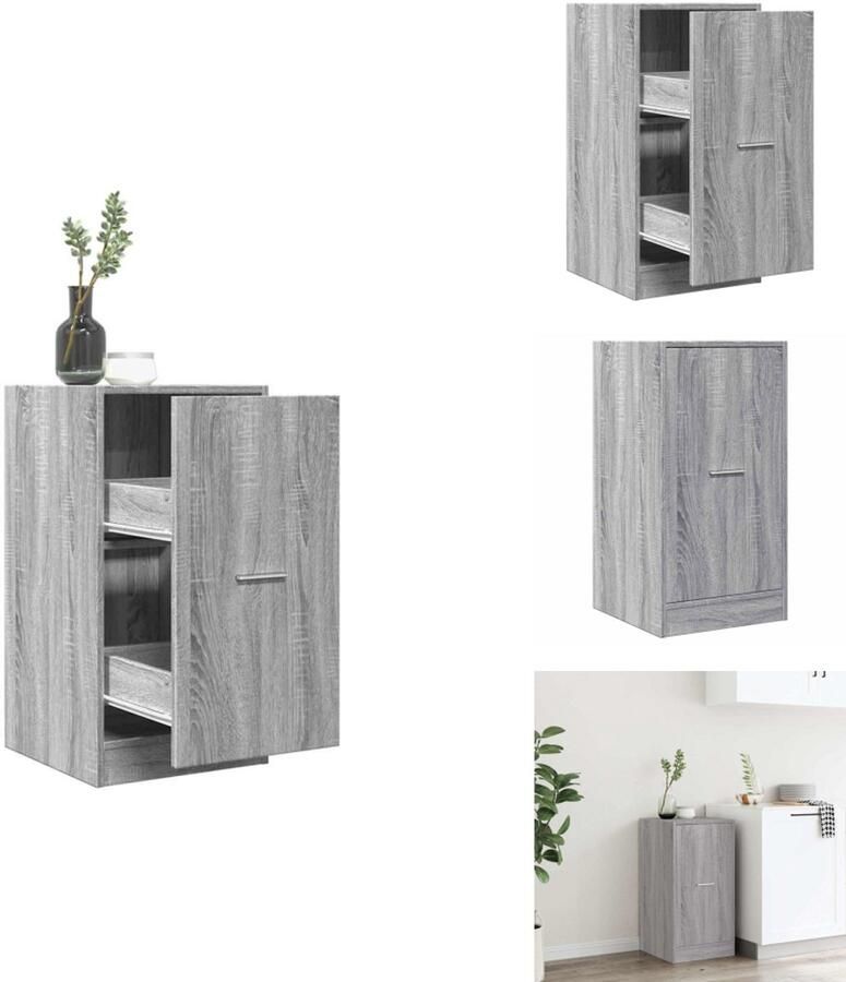 VidaXL Apothekerskast Apothekerskasten Apothekerskast Keuken Apotheekkast Apothekerskast 40x41x77 5 cm bewerkt hout grijs sonoma eiken