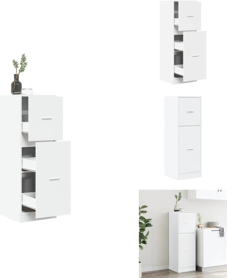VidaXL Apothekerskast Apothekerskasten Apothekerskast Keuken Apotheekkast Apothekerskast 40x41x118 cm bewerkt hout wit