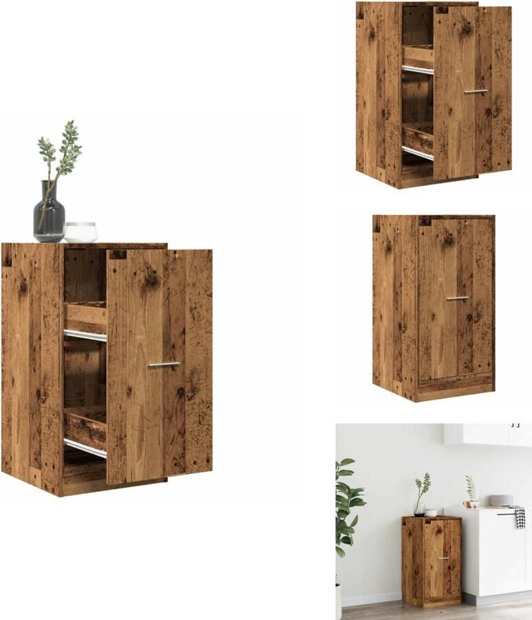 VidaXL Apothekerskast Apothekerskasten Apothekerskast Keuken Apotheekkast Apothekerskast 40x41x77 5 cm bewerkt hout oud houtkleurig