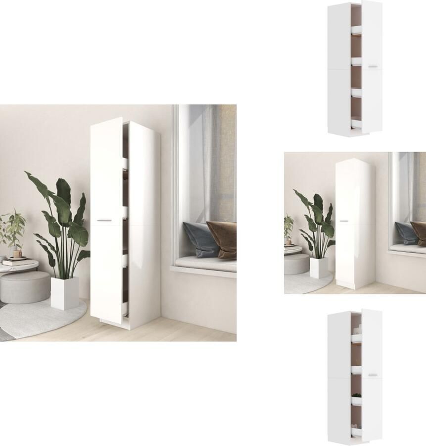 VidaXL Apothekerskast Apothekerskasten Kast Kasten Apothekerskast 30x42 5x150 cm bewerkt hout wit