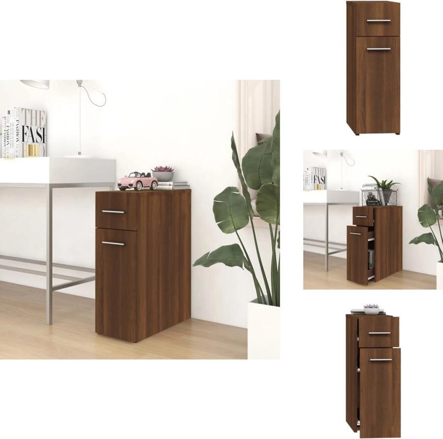 VidaXL Apothekerskast Apothekerskasten Kast Opbergkast Apothekerskast 20x45-5x60 cm bewerkt hout bruineikenkleurig
