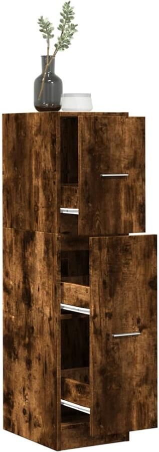 VidaXL Apothekerskast Gerookt Eiken 3 Lades Apothekerskast Apothekerskasten Apothekerskast Keuken Apotheekkast