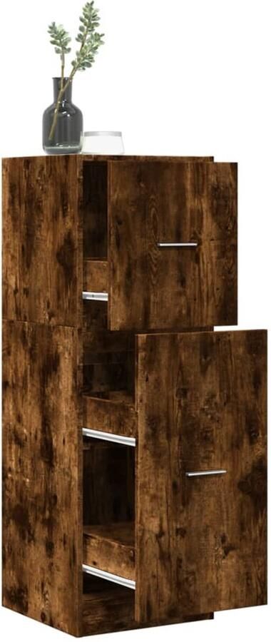 VidaXL Apothekerskast Gerookt Eiken 40x41x118 cm Apothekerskast Apothekerskasten Apothekerskast Keuken Apotheekkast