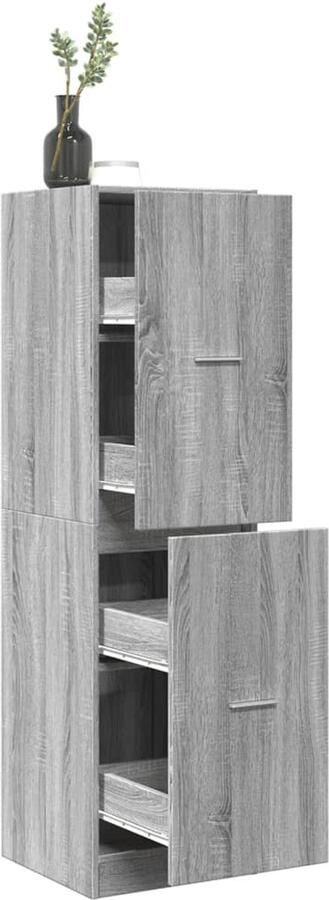 VidaXL Apothekerskast Grijs Sonoma Eiken 4 Lades Apothekerskast Apothekerskasten Apothekerskast Keuken Apotheekkast