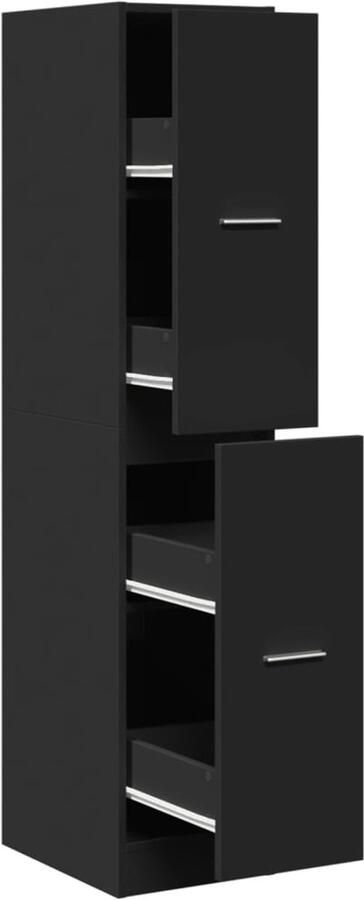 VidaXL Apothekerskast Zwart 4 lades Hout Apothekerskast Apothekerskasten Apothekerskast Keuken Apotheekkast
