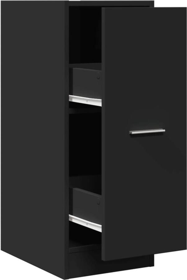 VidaXL Apothekerskast Zwart Bewerkt Hout