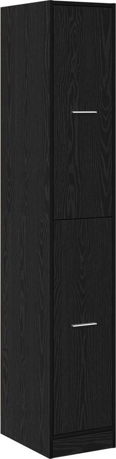 VidaXL Apothekerskast Zwart eiken 30 x 41 x 174.5 cm Bewerkt hout