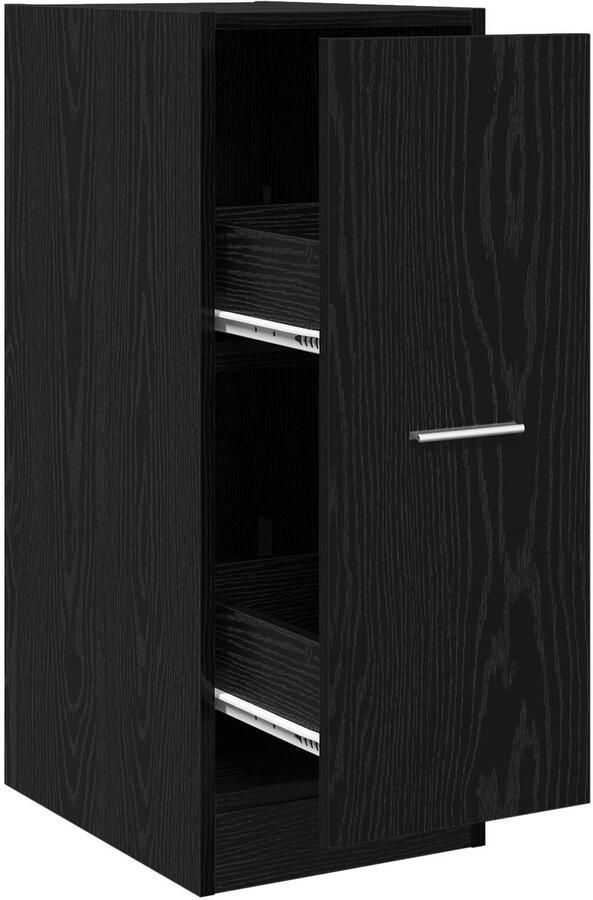 VidaXL Apotheek Kast Zwart Eiken Bewerkt hout 30 x 41 x 77 cm Opslagkast