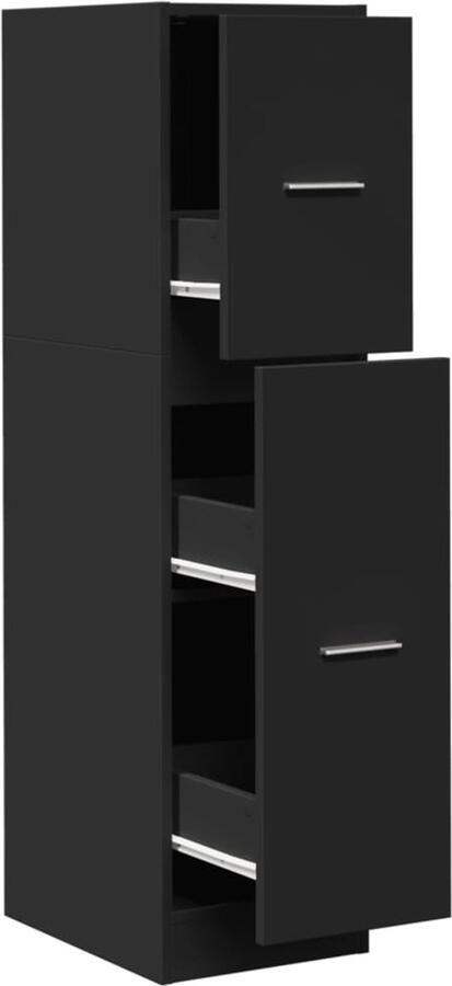 VidaXL Apothekerskast Zwart Hout 3 lades Apothekerskast Apothekerskasten Apothekerskast Keuken Apotheekkast