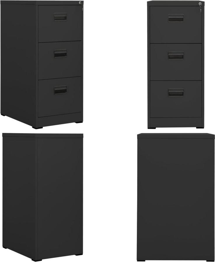 VidaXL Archiefkast 46x62x102 5 cm staal antracietkleurig Ladeblok Ladeblokken Ladenblok Verrijdbaar Ladeblok