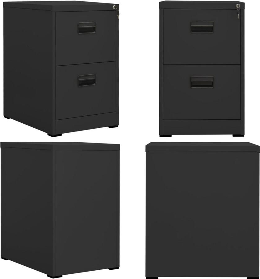 VidaXL Archiefkast 46x62x72 5 cm staal antracietkleurig Ladeblok Ladeblokken Ladenblok Verrijdbaar Ladeblok
