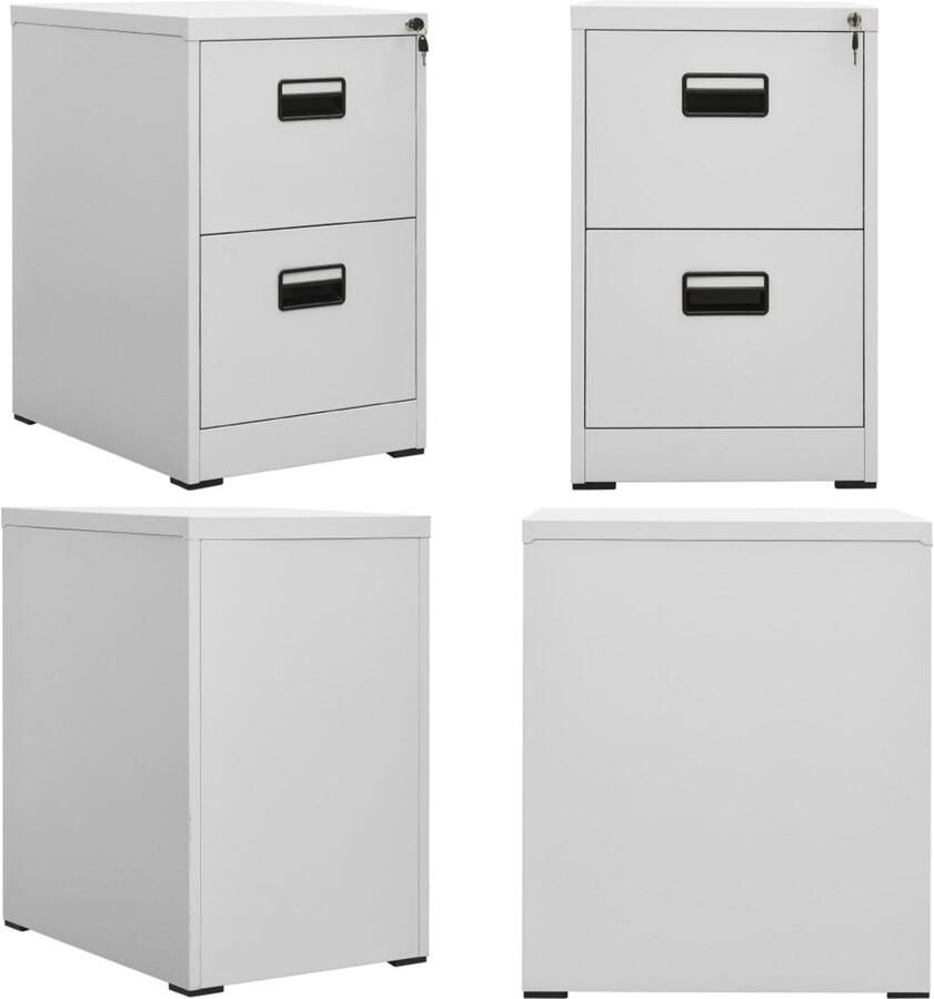 VidaXL Archiefkast 46x62x72 5 cm staal lichtgrijs Ladeblok Ladeblokken Ladenblok Verrijdbaar Ladeblok