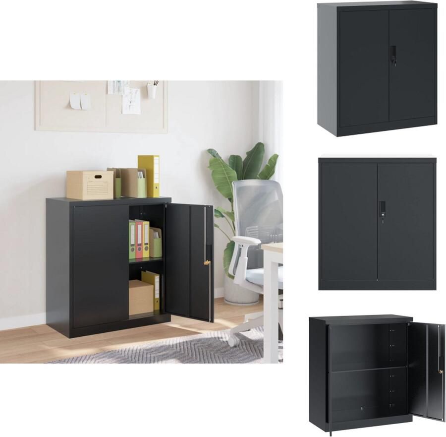 VidaXL Archiefkast Archiefkasten Opbergkast Kantoorkast Archiefkast 79x40x90 cm staal antracietkleurig