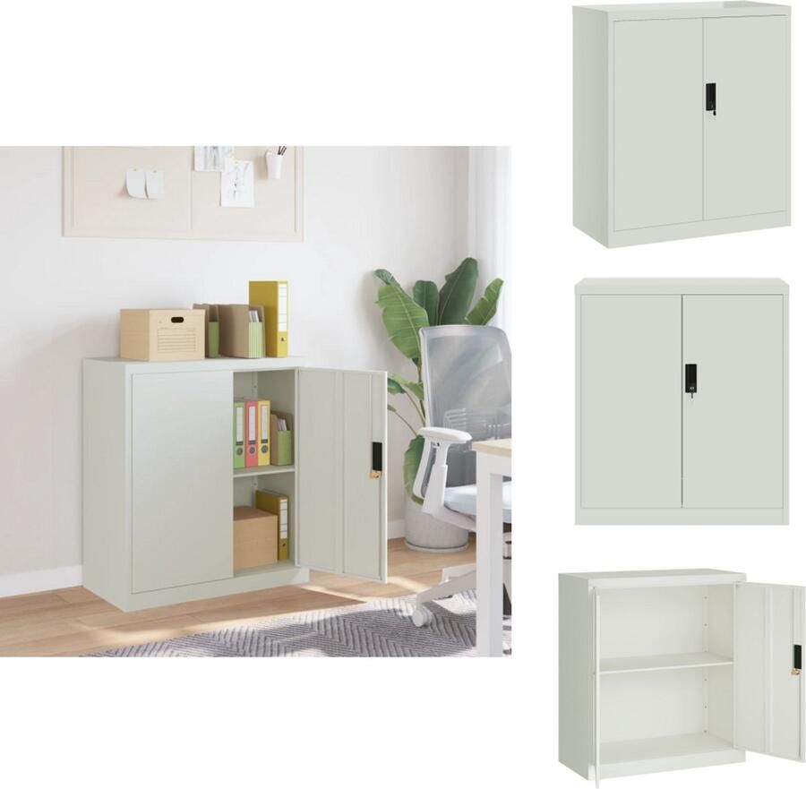 VidaXL Archiefkast Archiefkasten Opbergkast Kantoorkast Archiefkast 79x40x90 cm staal lichtgrijs