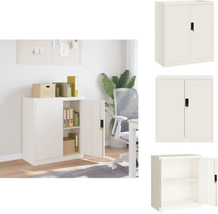 VidaXL Archiefkast Archiefkasten Opbergkast Kantoorkast Archiefkast 79x40x90 cm staal wit
