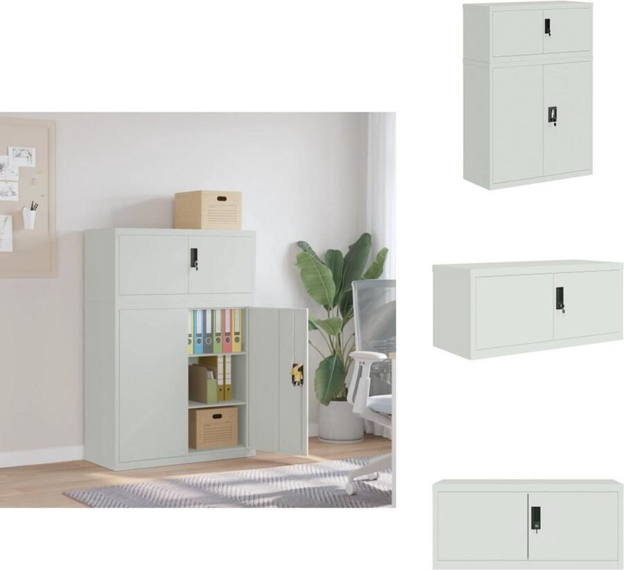 VidaXL Archiefkast Archiefkasten Opbergkast Kantoorkast Archiefkast 90x40x130 cm staal lichtgrijs