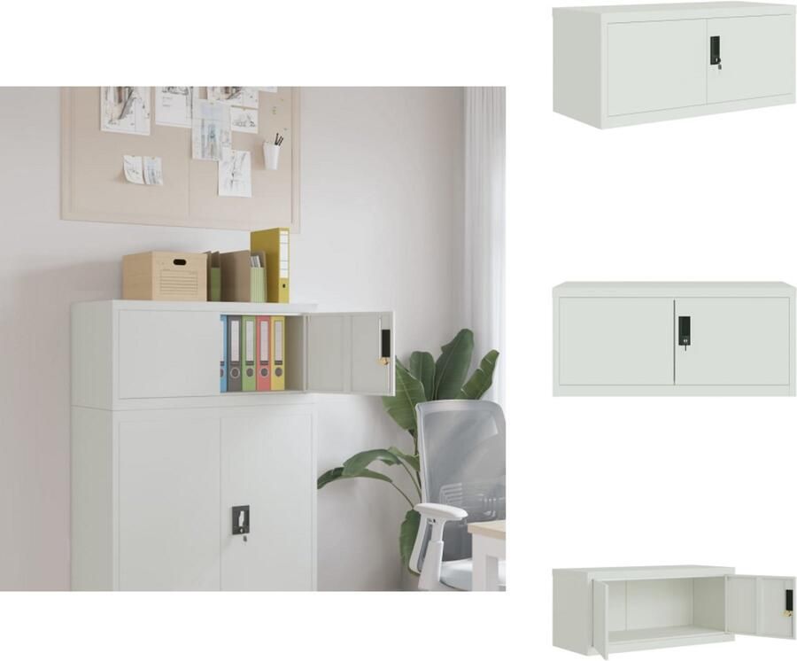 VidaXL Archiefkast Archiefkasten Opbergkast Kantoorkast Archiefkast 90x40x40 cm staal lichtgrijs
