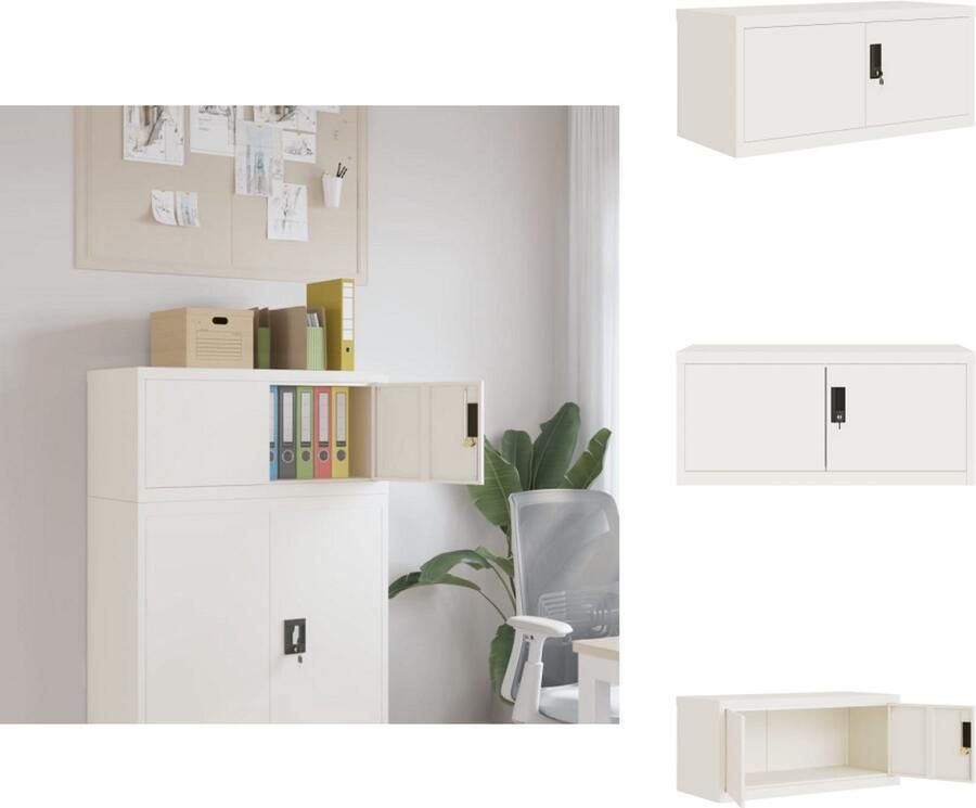 VidaXL Archiefkast Archiefkasten Opbergkast Kantoorkast Archiefkast 90x40x40 cm staal wit