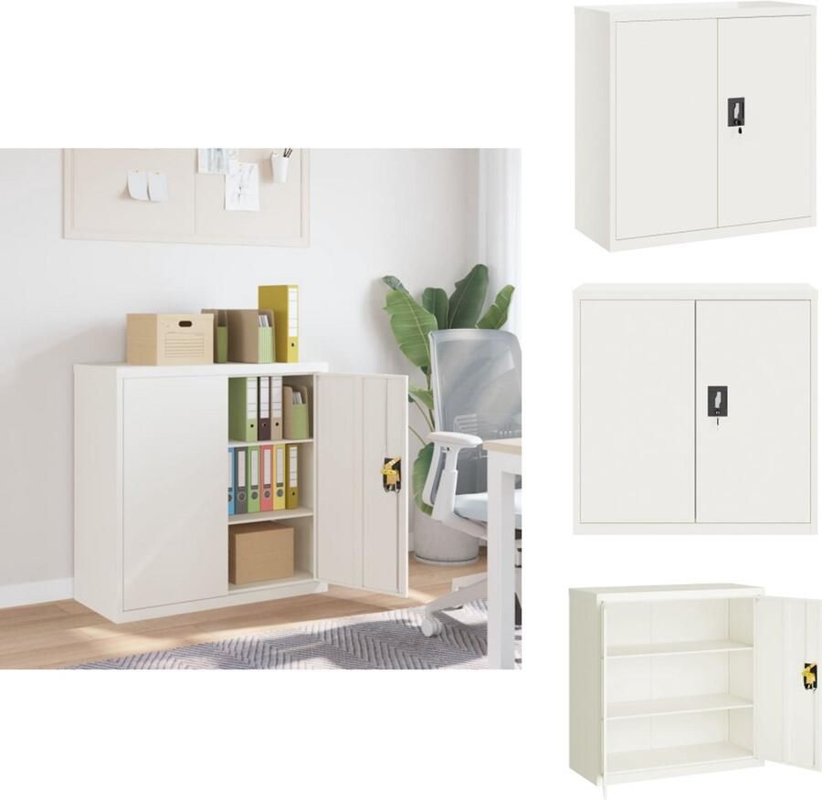VidaXL Archiefkast Archiefkasten Opbergkast Kantoorkast Archiefkast 90x40x90 cm staal wit