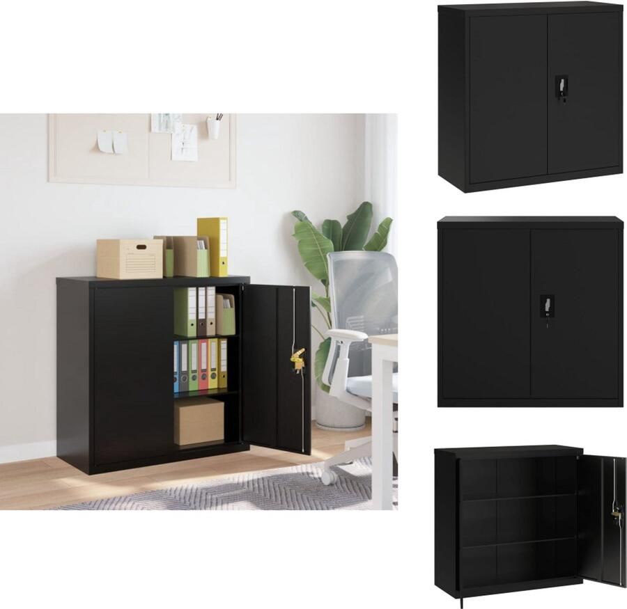 VidaXL Archiefkast Archiefkasten Opbergkast Kantoorkast Archiefkast 90x40x90 cm staal zwart