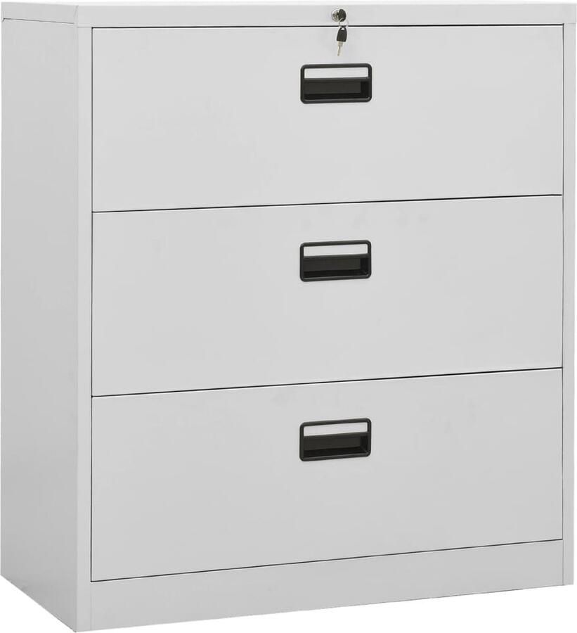 VidaXL Archiefkast Staal 90x46x103 cm Lichtgrijs Archiefkast Metalen Kast Documentenkast Bureauspullen Kantooraccessoires Opslagoplossing Archivage Fileerkasten Açoien Kasten - Foto 2